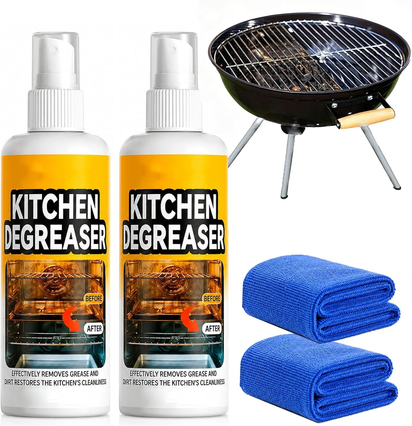 Apiastar Greasekiller Spray,4FL.OZ Greasekiller Spray Grill Cleaner,Greasekillers Bbq Sprays, Heavy Duty Grill Degreaser Sprays, for Outdoor Grill, Air fryer, Kitchen, Oven (1PCS)