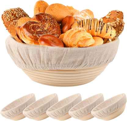 Nalcant 4 Pack Oval Banneton Proofing Basket Set, 10 Inch