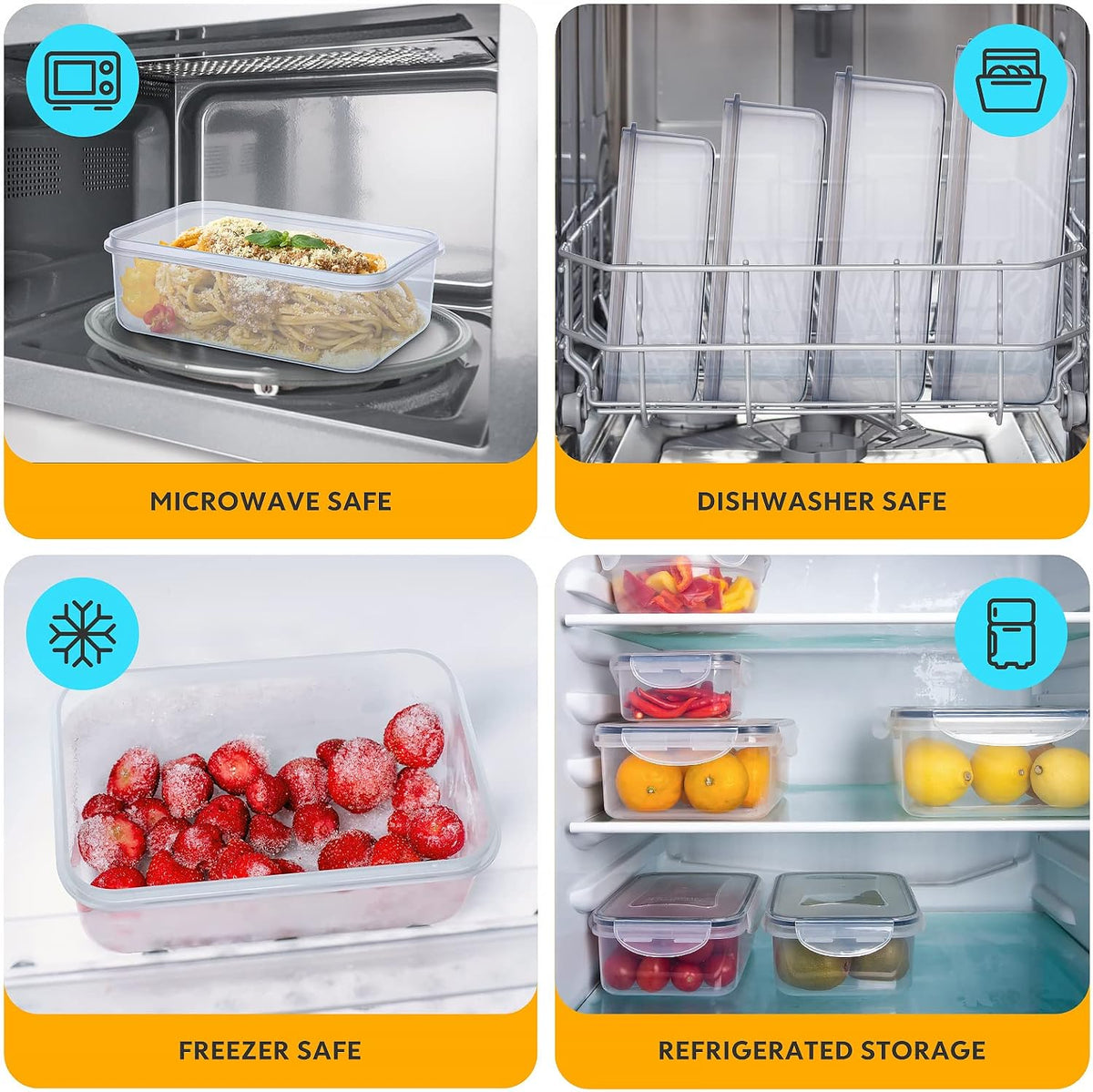 62 PCS Large Food Storage Containers with Lids Airtight (31 Lids &31 Containers) - Leakproof Meal-Prep Containers for Kitchen Storage Reusable Plastic Microwave/Dishwasher Safe with Labels & Pen
