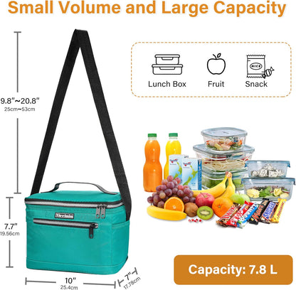 Tirrinia Insulated Lunch Box for Men/Women, Leakproof Lunch Bag for School Work, Large Lunch Tote Kids Boys Girls Student Back to School, Soft Cooler Office Picnic Beach Camping for Adults, Charcoal