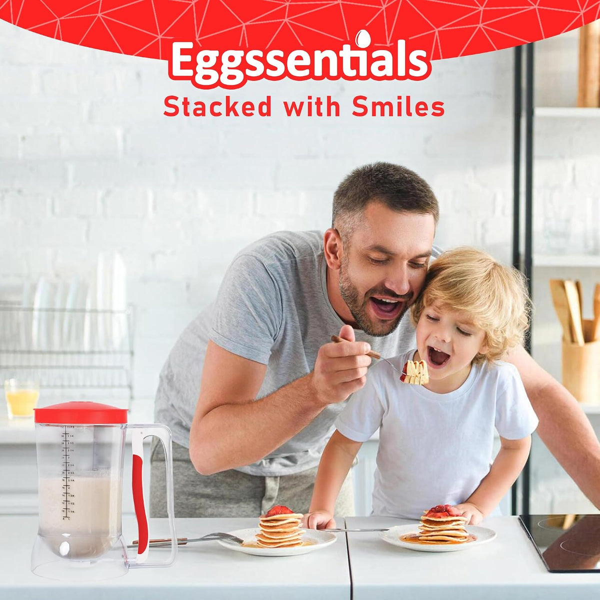 Eggssentials Pancake Batter Dispenser with Squeeze Handle Pancake Dispenser