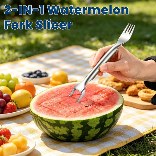 2PCS Watermelon Slicer&Melon Baller Set,2-in-1 Stainless Steel Fruit Cutter