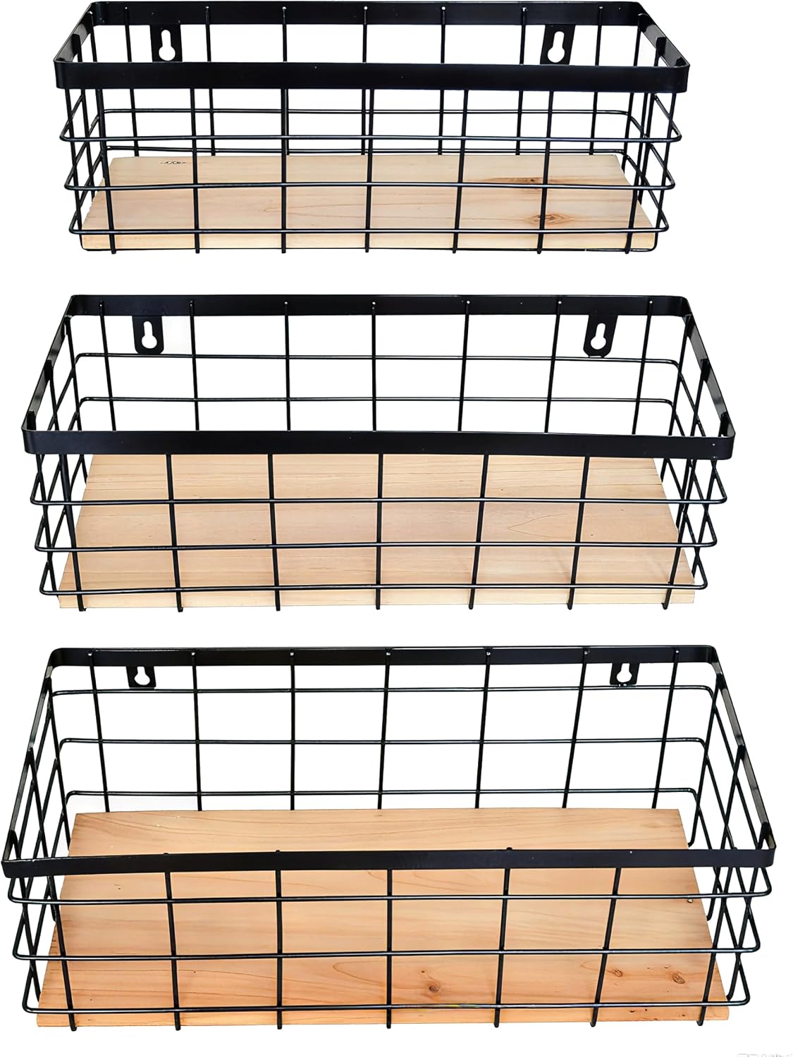 ShabbyDecor Metal Wire Basket with Handles Storage Organizer Stackable Organizing bin for Cabinet Shelf Countertop Under Sink Pantry for Kitchen,Bathroom,Laundry Closet, 1 Pack