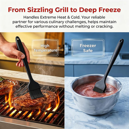 Silicone Basting Brush 2 Pack with Steel Core, Heat Safe BBQ Pastry