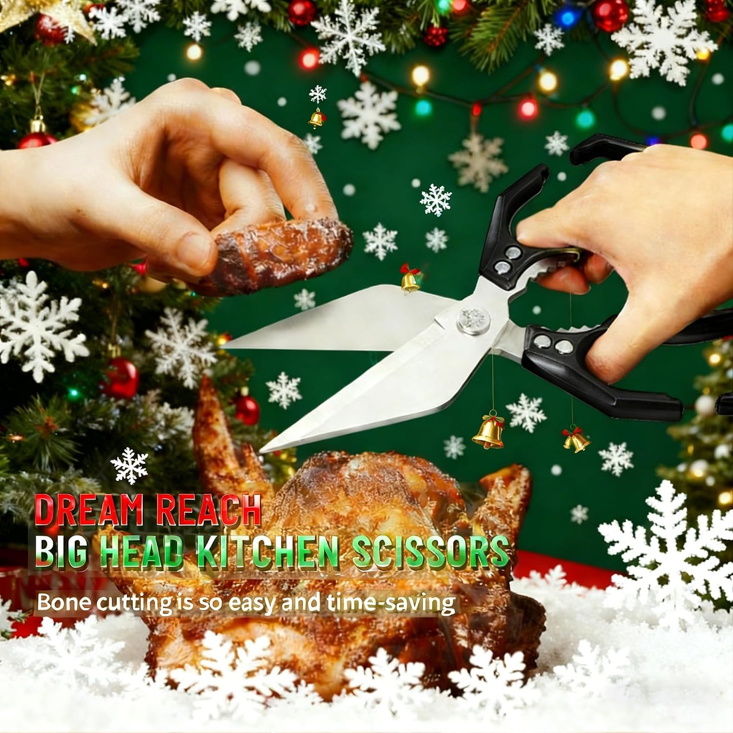 Multifunctional Heavy Duty Kitchen Shears,Kitchen Shears for Cutting Chicken,Kitchen Scissors for Food, Japanese High-Carbon Steel Culinary Poultry Shears, for Chicken,Meat,Fish,Bone Cutting(Silver)