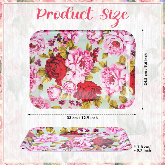 4 Pcs Valentine's Day Serving Tray 13 x 10 Inch Heart Reusable Serving Platter Melamine Dessert Plate Dish for Valentine's Day Party Decorations Supplies
