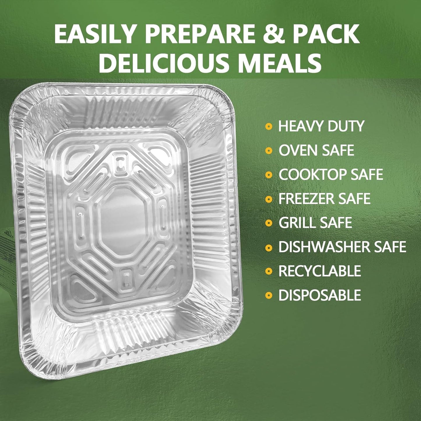 Thickened 35 Pack Heavy Duty Aluminum Pans, 8x8 Small Disposable Aluminum Baking Pans, Square Tin Foil Roasting Tray for Cooking, Meal Prep, Catering, Events, Carton Packaging