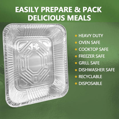 Thickened 35 Pack Heavy Duty Aluminum Pans, 8x8 Small Disposable Aluminum Baking Pans, Square Tin Foil Roasting Tray for Cooking, Meal Prep, Catering, Events, Carton Packaging