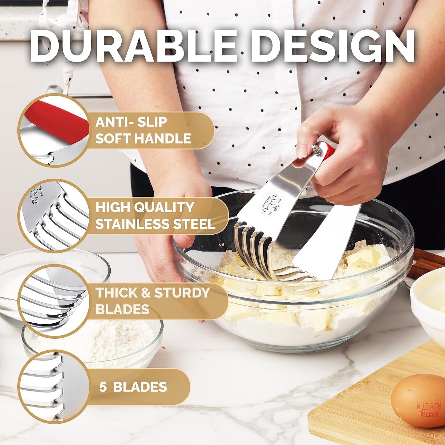 Zulay Premium Multi-purpose Stainless Steel Bench Scraper & Chopper, Easy to Read Etched Markings for Perfect Cuts, Quick & Easy Multi-use Dough Scraper, Dough Cutter & Pastry Scraper (Black)