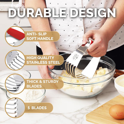 Zulay Premium Multi-purpose Stainless Steel Bench Scraper & Chopper, Easy to Read Etched Markings for Perfect Cuts, Quick & Easy Multi-use Dough Scraper, Dough Cutter & Pastry Scraper (Black)