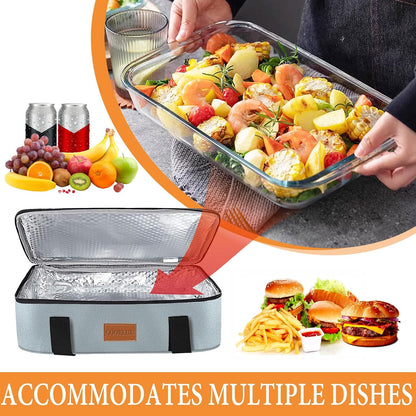 Insulated Casserole Carrier 9x13 Inch, Durable Nylon, Leak-Proof Casserole Dish Carrier, Casserole Carriers for Hot or Cold Food (Christmas)