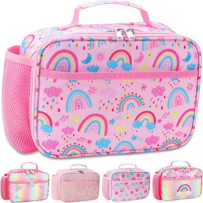 RHCPFOVR Kids Lunch Bag - Insulated Lunch Box for Boys Girls,Washable Lunch Bag and Reusable Toddler Leak-proof Lunchbox for School and Daycare - Colors A