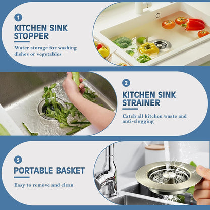 TGOSOMT Kitchen Sink Drain Strainer Stopper