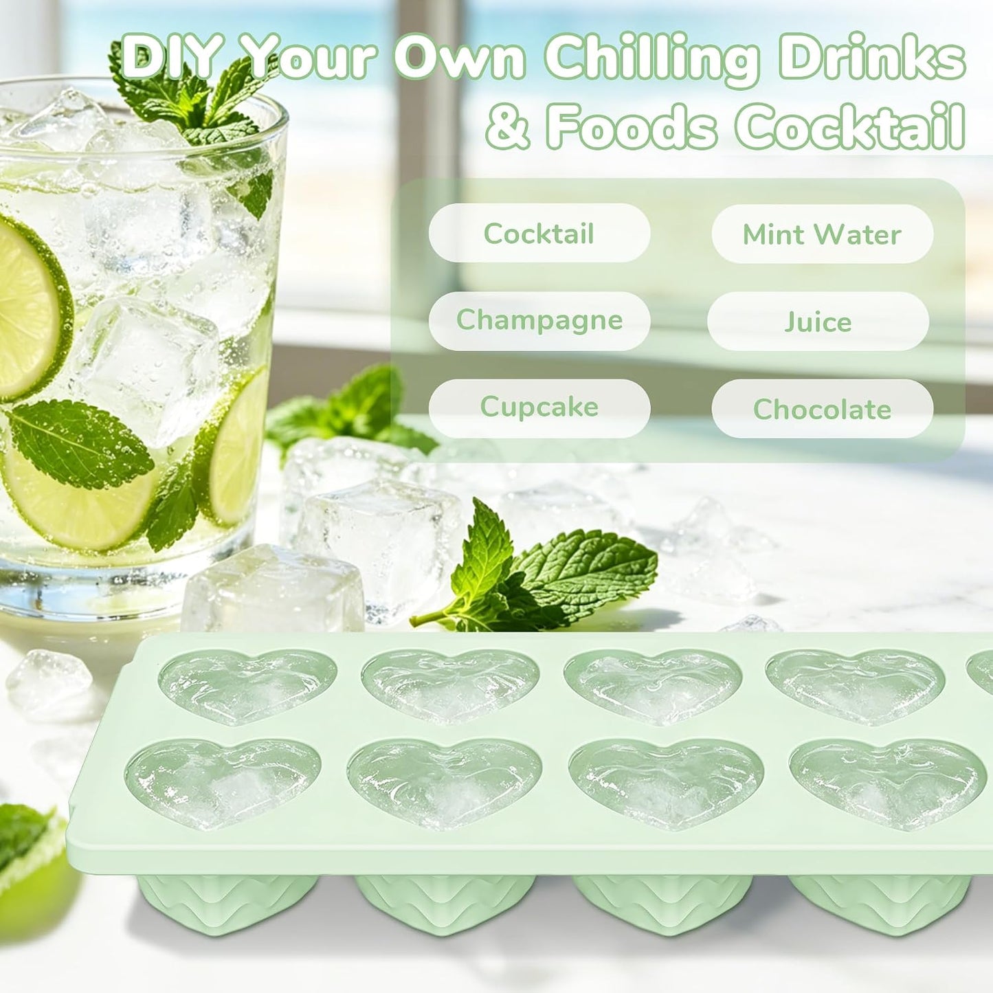Doasuwish Silicone Freezer Molds for Soup with Lid – 1-Cup Soup Container Style Ice Cube Trays for Freezer, Meal Prep & Food Storage, Freeze 250mL/125mL Portions – 2 Pack