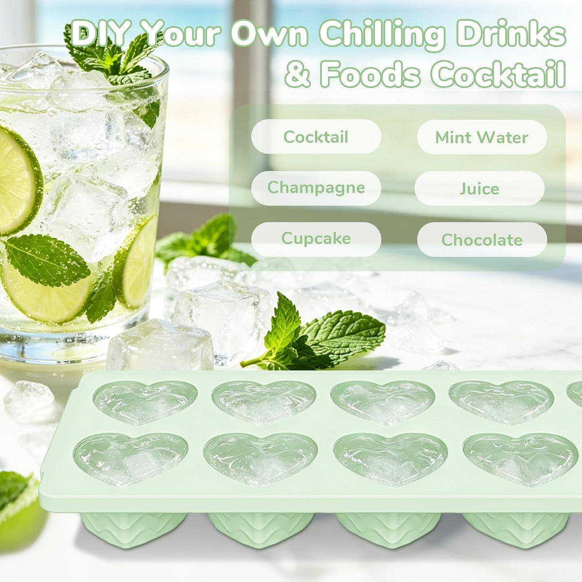 Doasuwish Silicone Freezer Molds for Soup with Lid – 1-Cup Soup Container Style Ice Cube Trays for Freezer, Meal Prep & Food Storage, Freeze 250mL/125mL Portions – 2 Pack