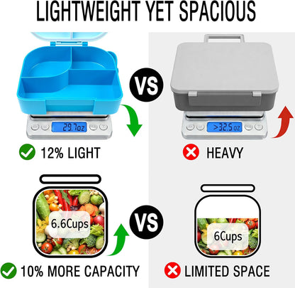 TinyPalsa Bento Box for Kids with 10oz Insulated Food Jar, Leak-Proof Kids Lunch Box with Thermal Food Container, 3 Compartments, Portable Handle, Dishwasher Safe, Ideal for School & Travel (Black)