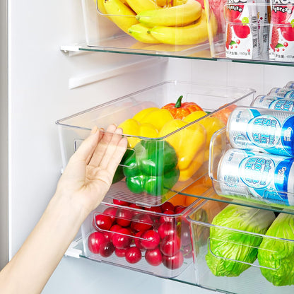 Vtopmart Set of 8 Fridge Organizer, Refrigerator Organizer Bins with Handles, Freezer Organizer Clear Organizing Bins, BPA-Free Fridge Storage Containers for Fridge, Freezer, Cabinet, Kitchen, Pantry