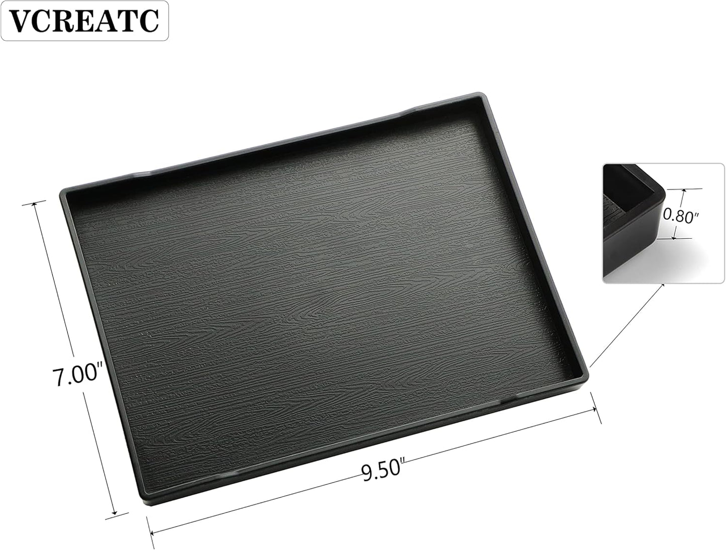 White Serving Tray (13.5 x 9.6 inch) for Serving Accessory, Elegant & Stackable Plastic Tray for Spa, Coffee, Drinks, Tea, Bar, Party, Seasoning, Perfume and Display Use.