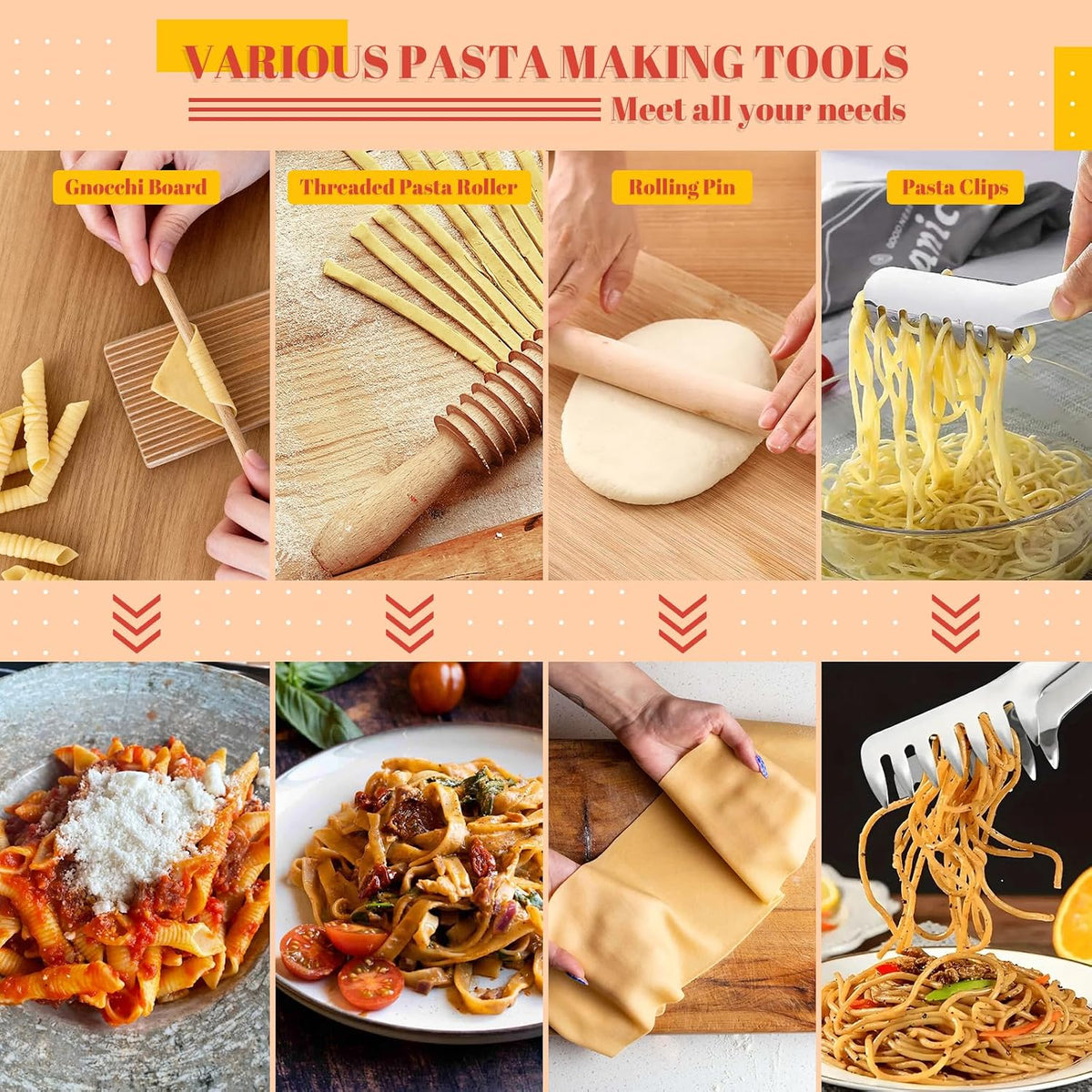 OHMU Pasta Making Kit, Pasta Tools for Homemade Noodles