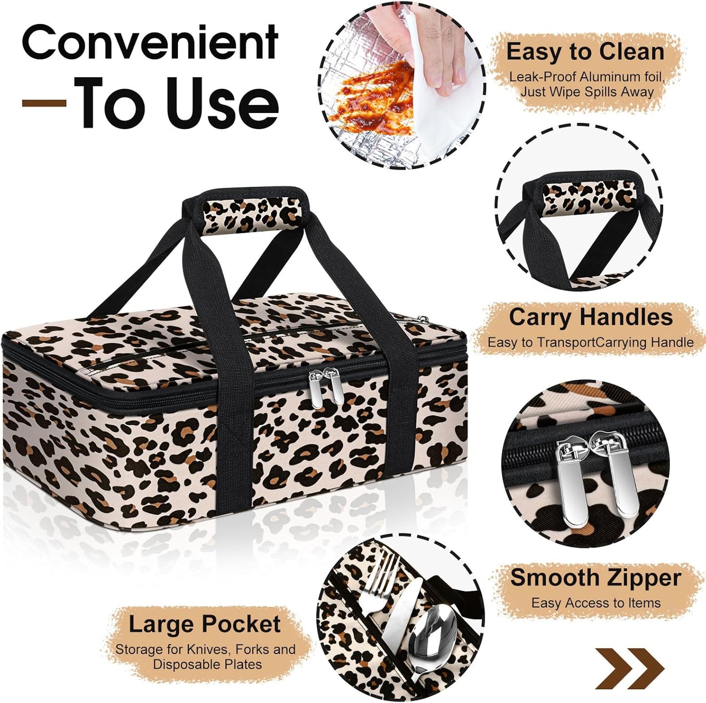 Insulated Casserole Carrier, Portable Casserole Carrier for Hot or Cold Food Lunch Tote Warmer or Cooler Bag, Lasagna Lunch Bag for Potluck Parties- Fits 9" x 13" Baking Dish-Charcoal Grey