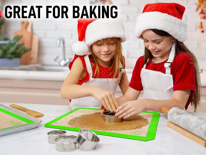 Zulay Kitchen Silicone Baking Mat – 16.5"×11.6" BPA-Free Reusable Baking Sheet, Heat Resistant 480°F – Non-Slip Border, Perfect for Cookies, Bread, Pastries & Oven Use - (Dark Gray)