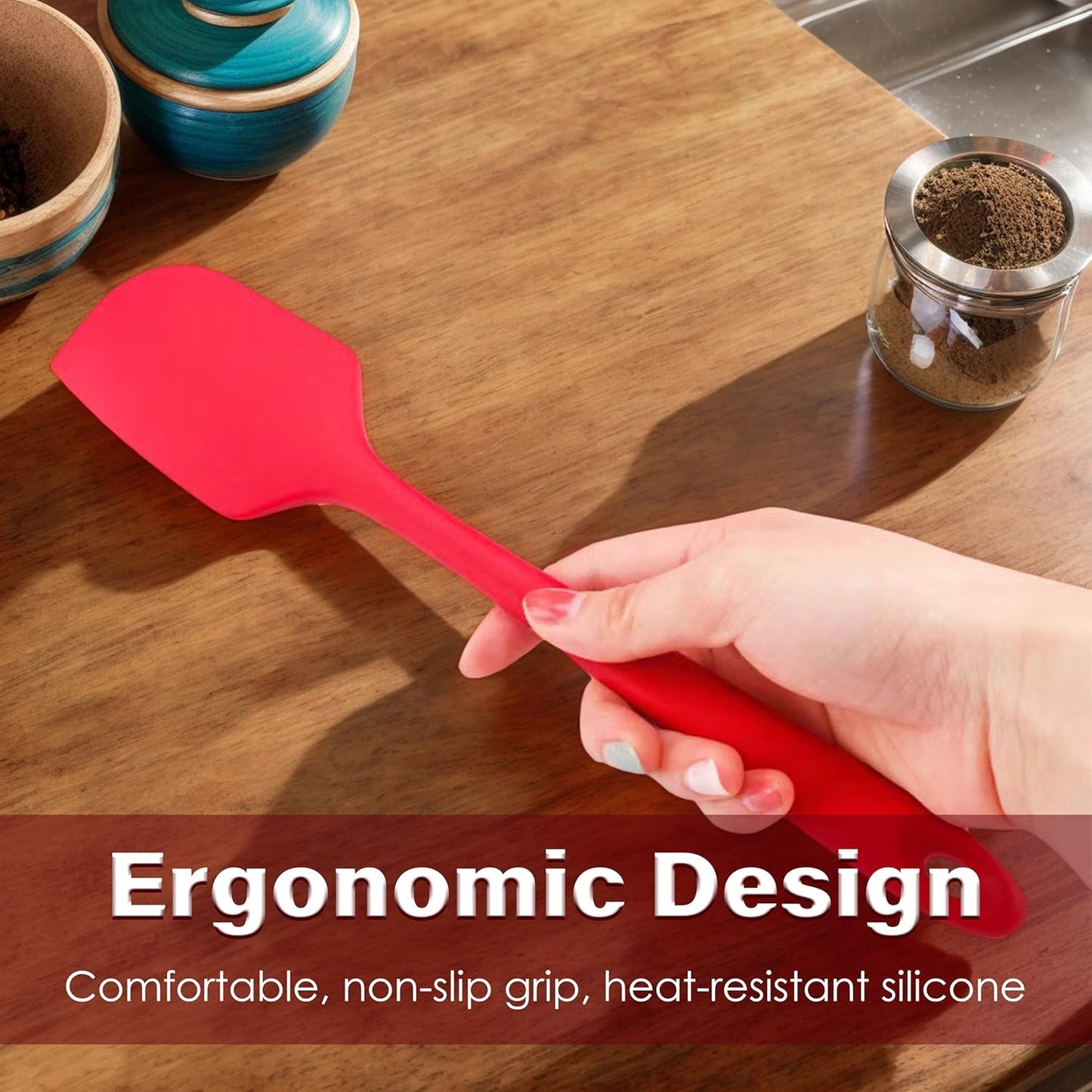 5PCS Silicone Spatula Set for Baking and Cooking – Heat-Resistant, Non-Stick, Flexible Kitchen Scraper
