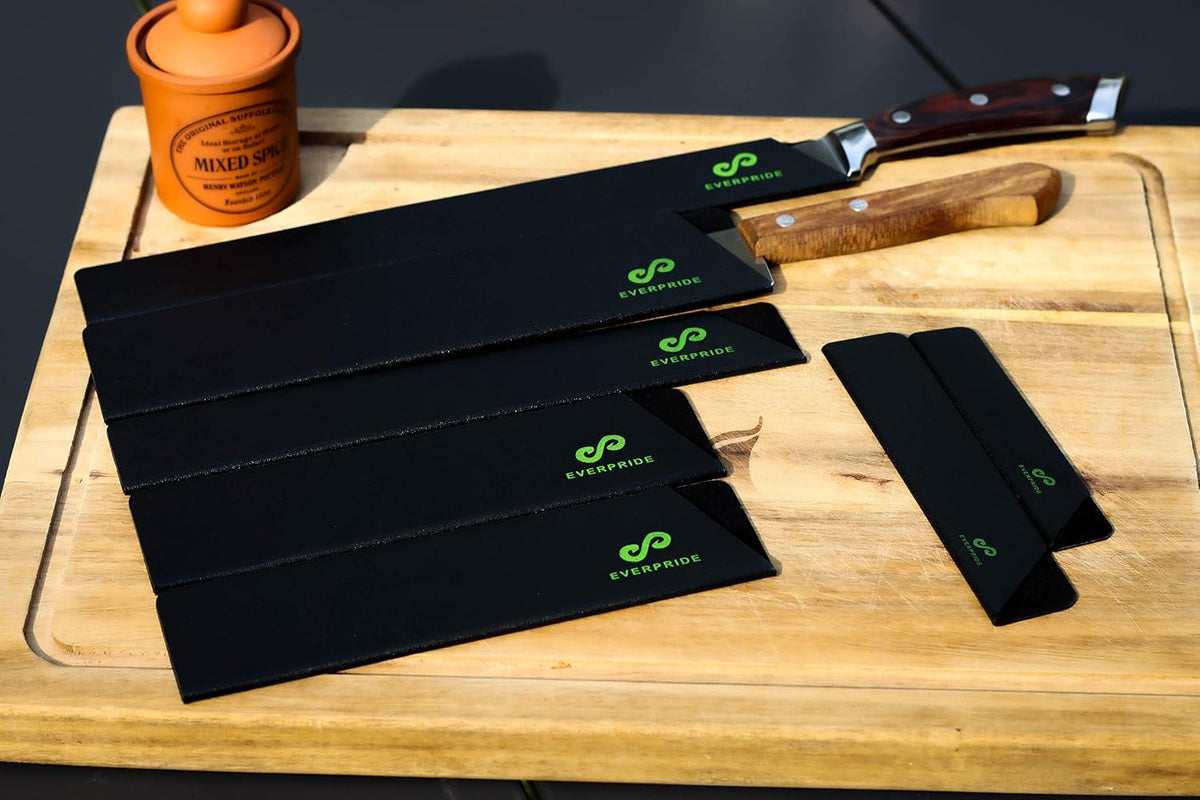 EVERPRIDE Chef Knife Sheath Set Universal Blade Edge Cover Guards for Chef’s and Kitchen Knives – Durable, BPA-Free, Felt Lined, Sturdy ABS Plastic – Knives Not Included