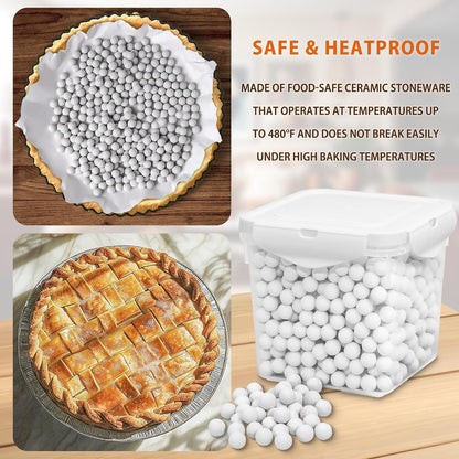 MOBYKE 2.2 LB Ceramic Pie Weights, Reusable Baking Beads for Pie Crust