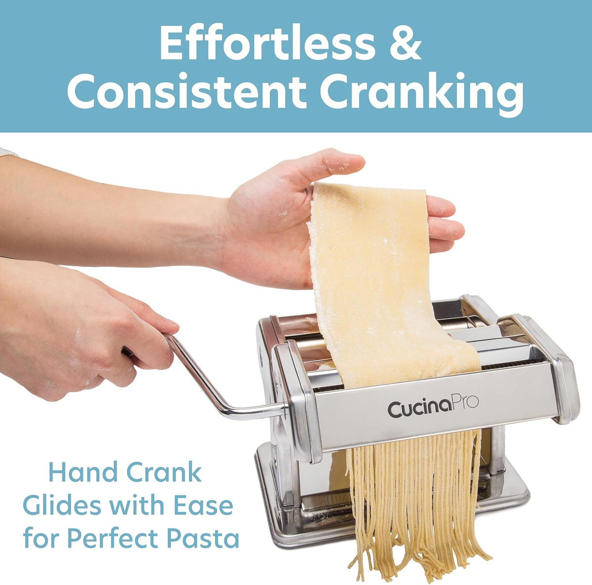 Pasta Maker Deluxe Set- Stainless Steel, 3 Interchangeable Attachments