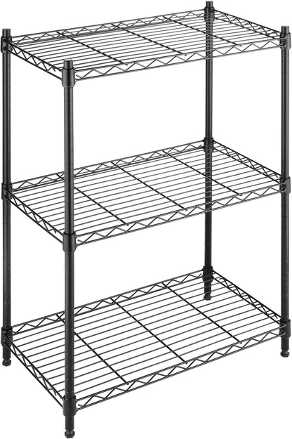 Whitmor 2-Wire Shelving Unit, Metal Storage Shelves, Stacking Shelf with Basket, Easy Assembly Home Organizer for Pantry, Kitchen, Garage, Plant