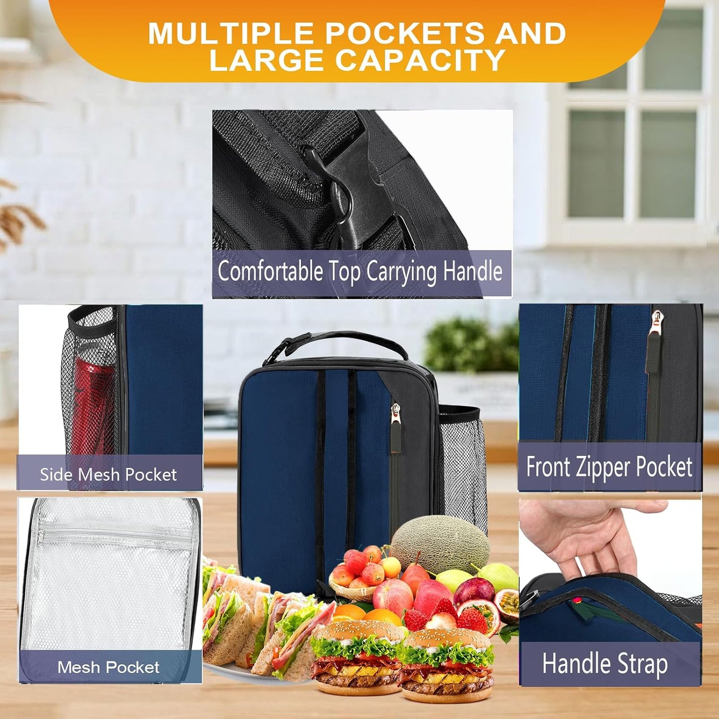 Lunch Box Insulated Lunch bag for Men Teen Kids Boys Adult Portable Stylish Small Lunchbox Special Design for Working Office school Picnic