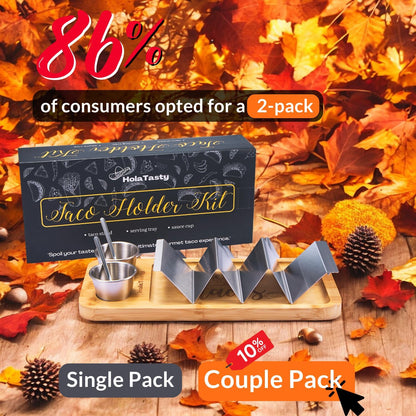 Taco Holder Kit, 3-in-1 Taco Set - Taco Shell Stand + Serving Tray + Sauce Cup, Taco Presentation Rack Plate for Taco Tuesday Bar Party, Gifts for Taco Lovers Holiday Accessories Cinco de Mayo Events