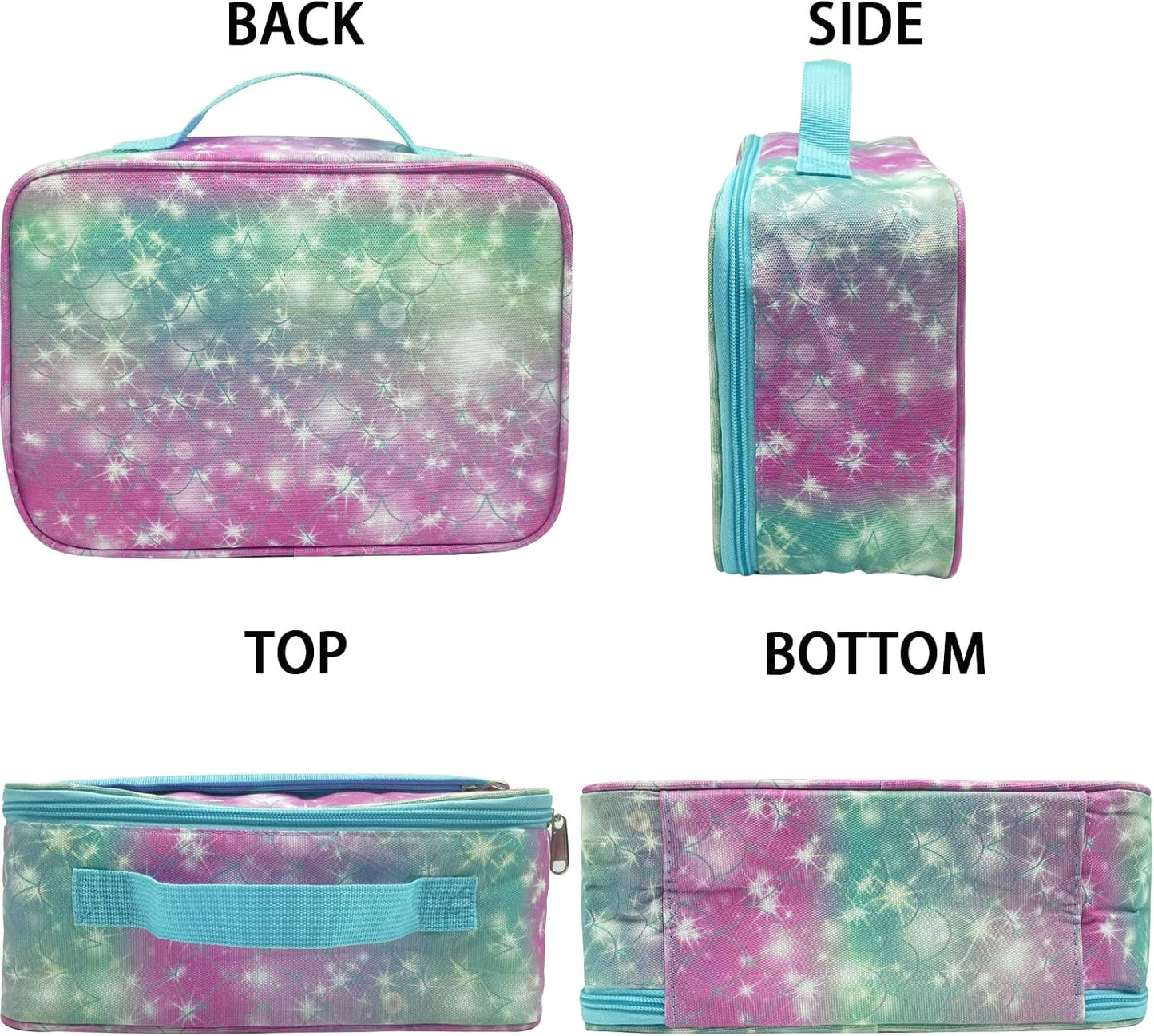 Kulle Space Lunch Box for Kids, Insulated Lunch Bag for Boys, Large Capacity Thermal Tote for School, Office, Daycare - Rocket Design, Washable & Leakproof