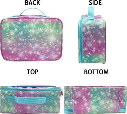Kulle Space Lunch Box for Kids, Insulated Lunch Bag for Boys, Large Capacity Thermal Tote for School, Office, Daycare - Rocket Design, Washable & Leakproof