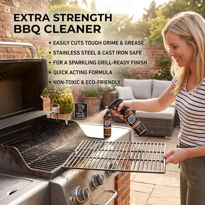 RAINPOT SAKER Grill Cleaner Spray for Outdoor BBQ 8 OZ- Heavy Duty Degreaser for Grates and Racks, Multi-Purpose Kitchen Grease Remover for Griddle, Oven & Stovetop (3pcs)