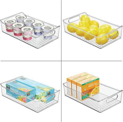 iDesign Stackable Storage Bin with Handles for Pantry or Fridge, Clear, Made in USA