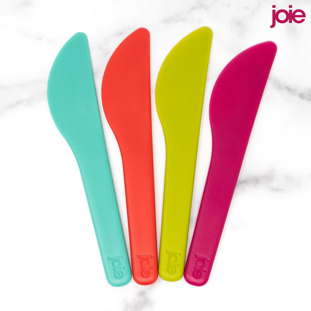 Joie Spreaders Set, Reusable Plastic Knives, 4-Count Assorted Colors