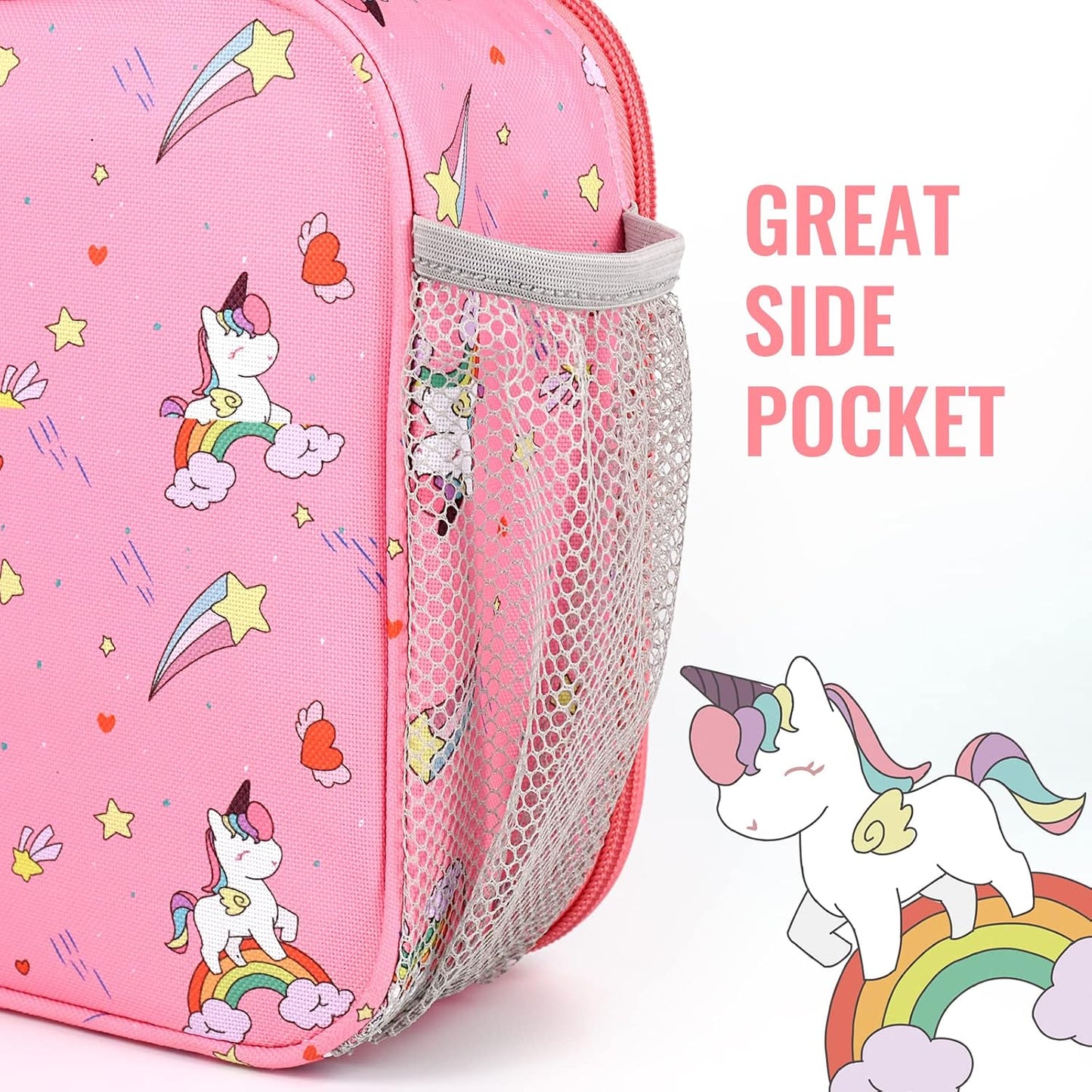 Genteen Lunch Box Kids, Insulated Lunch Bag Kids Boys Girls Back to School, Soft Lunch Box for Men Reusable Lunchbox for Office,Outdoor,School (Black)