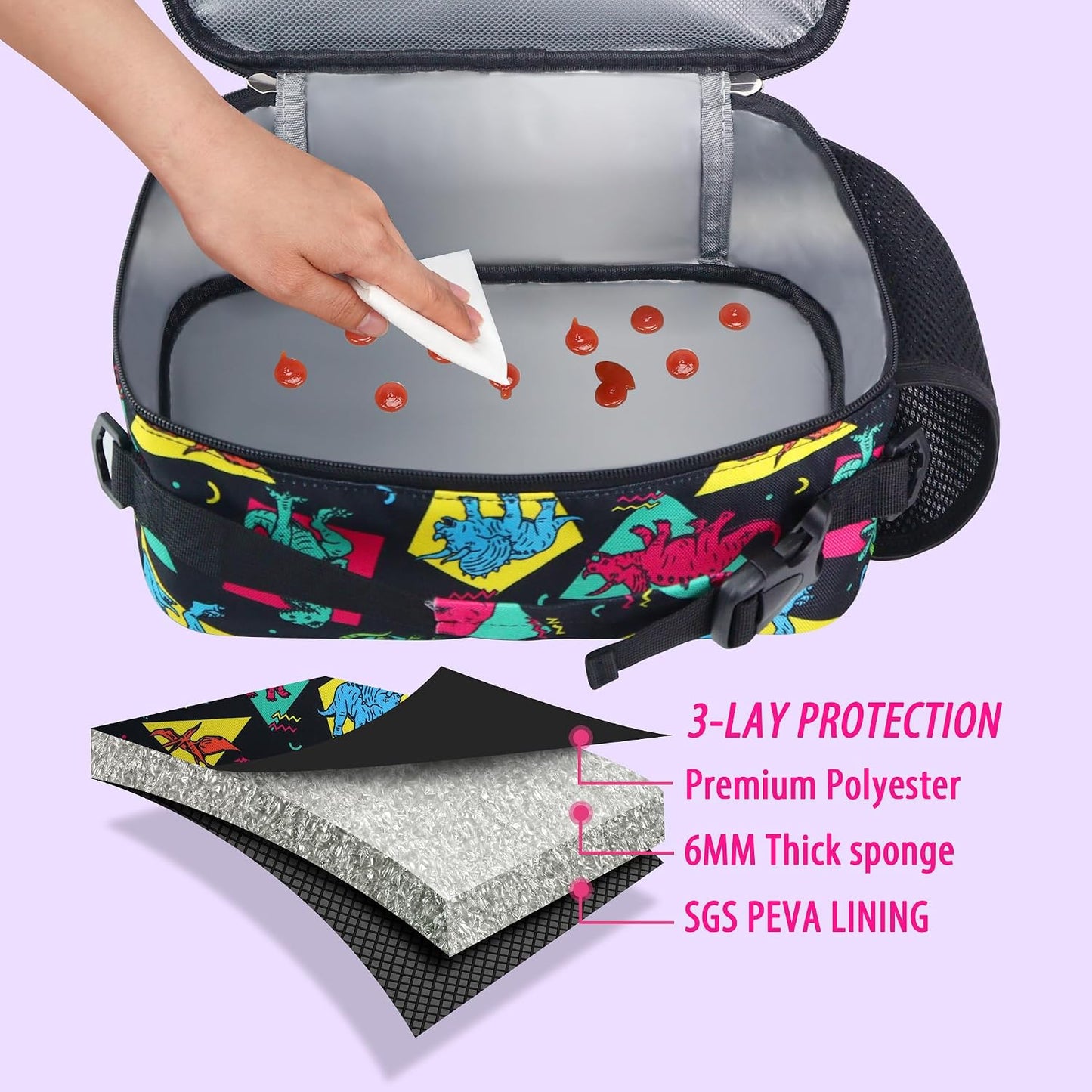 RLGPBON Kids Lunch Bag,Insulated Lunch Box for Girls,Lunch Bag Toddler Teen,School Daycare Cute Travel bags