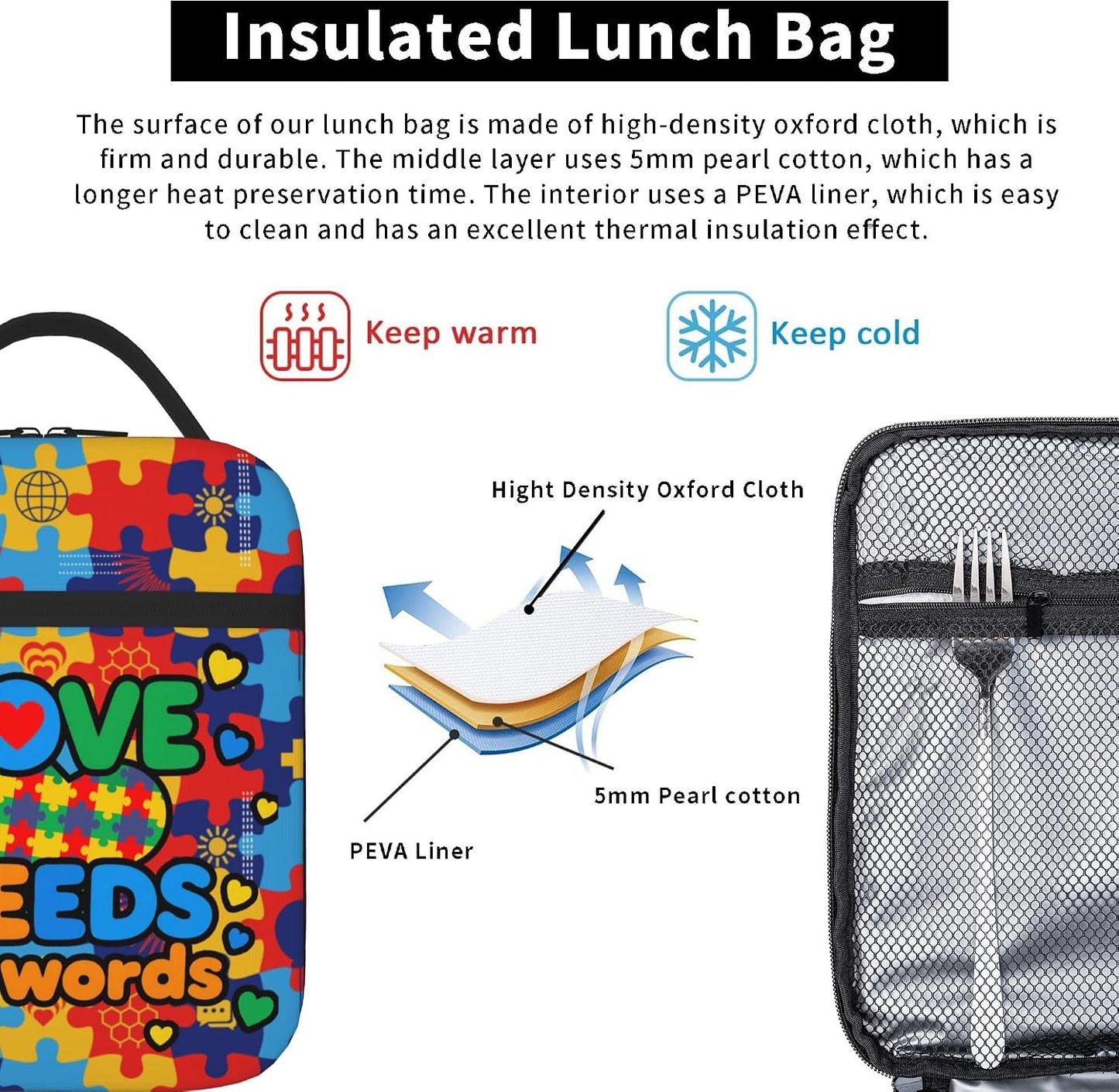 Dinosaur Volcano Insulated Lunch Bag for Women & Men, Reusable Leak-Proof Lunch Box with Cooler Compartment, Lunch Tote for Adults Work Travel Picnic Durable & Washable