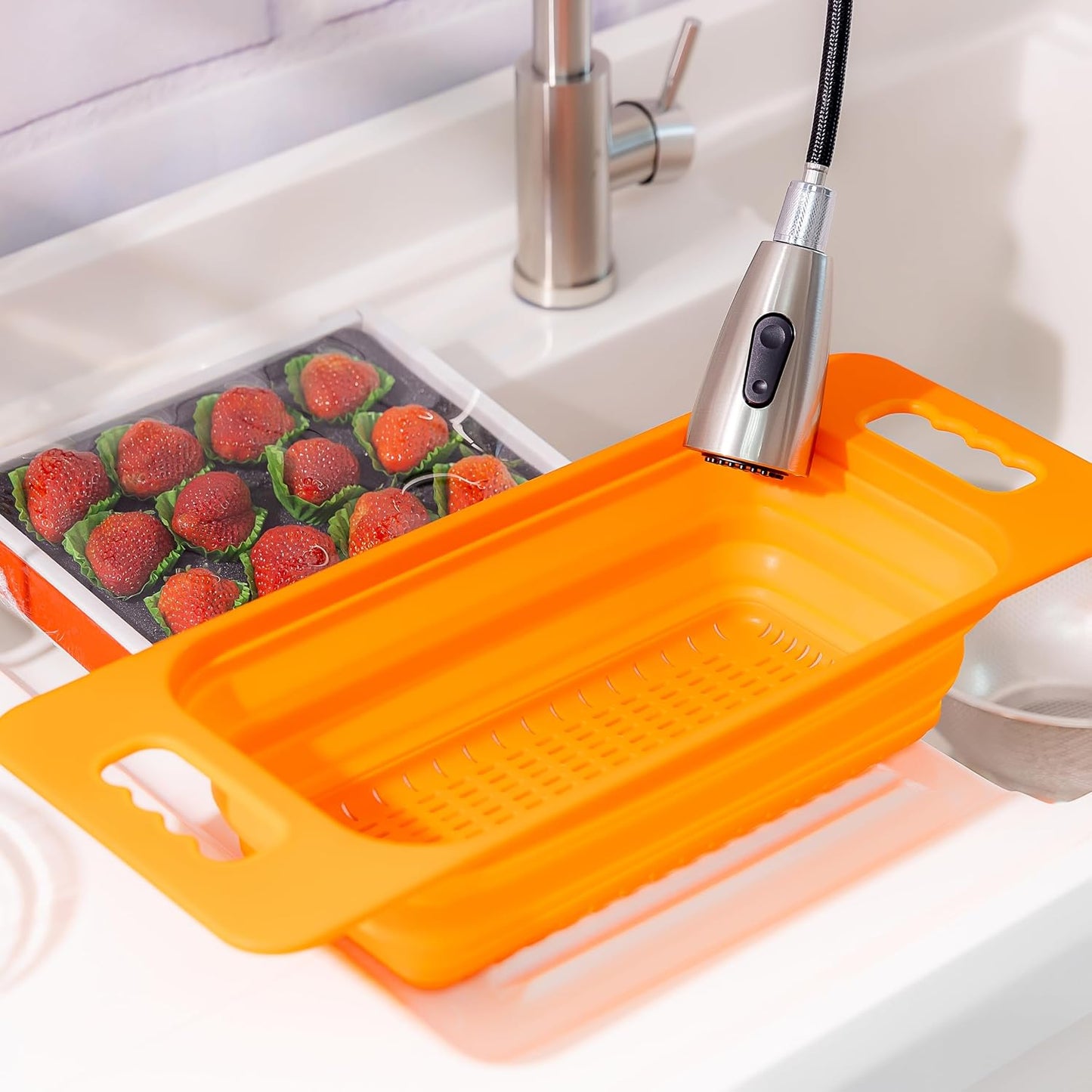 SAMMART Over The Sink Rectangular Colander (Sea Angel)