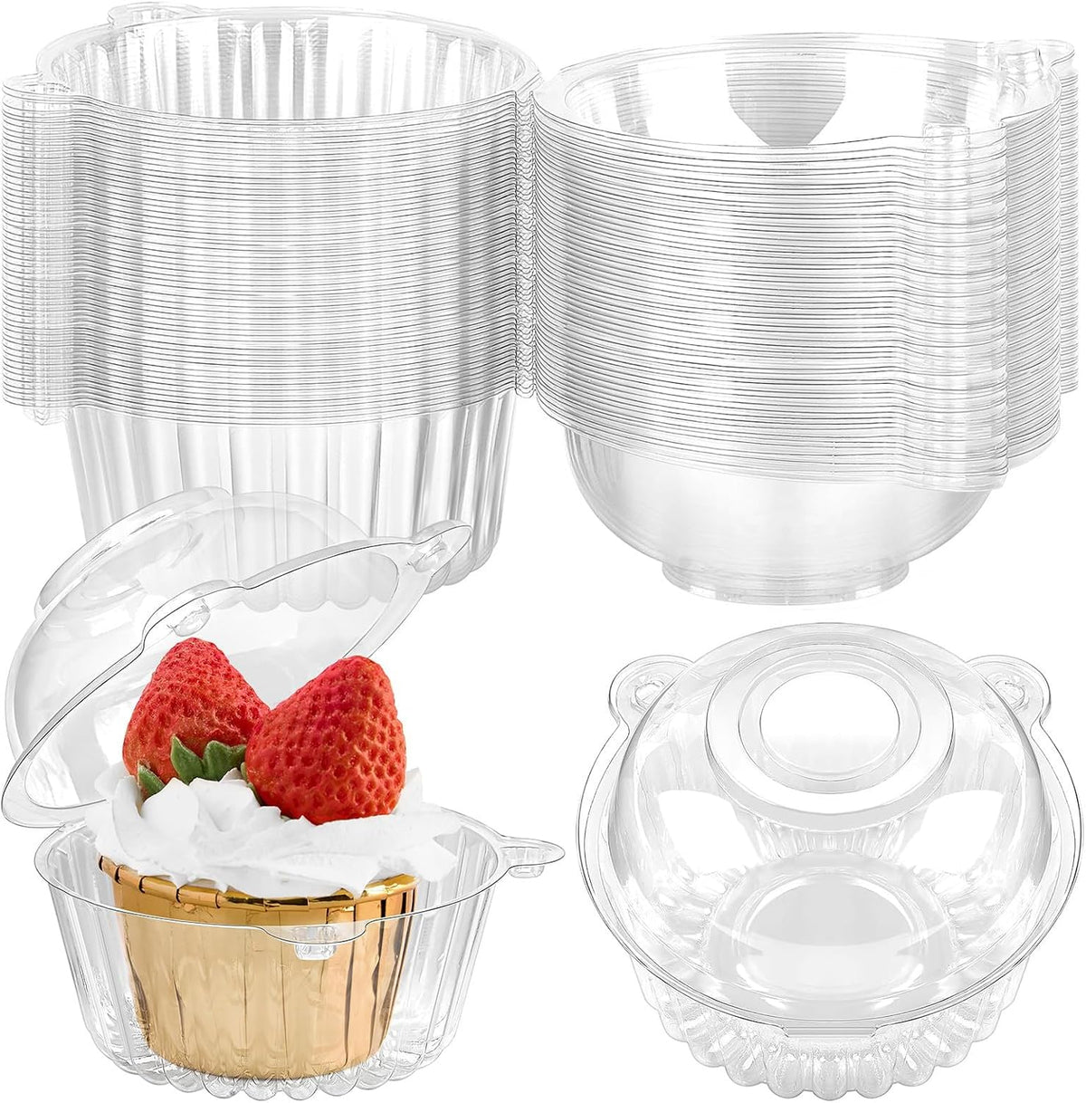 TOFLEN 100ct Individual Cupcake Containers