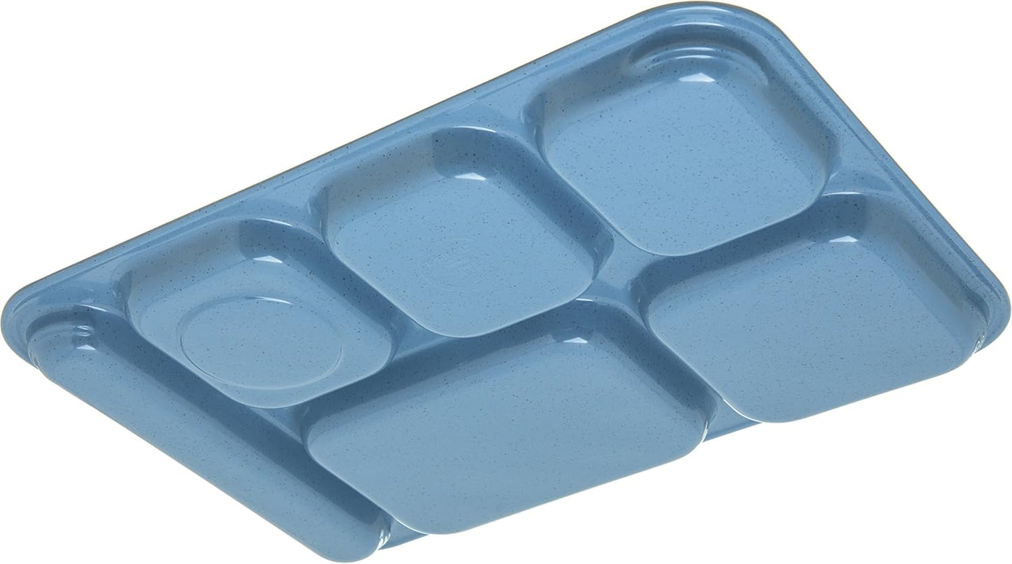 Carlisle FoodService Products P614R09 Right-Hand 6-Compartment Polypropylene Tray, 10" x 14", Green