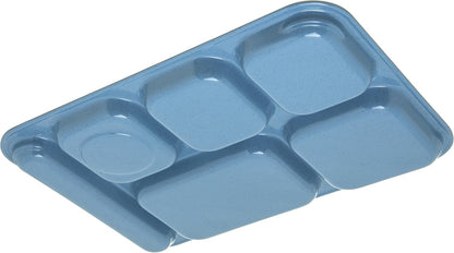 Carlisle FoodService Products P614R09 Right-Hand 6-Compartment Polypropylene Tray, 10" x 14", Green