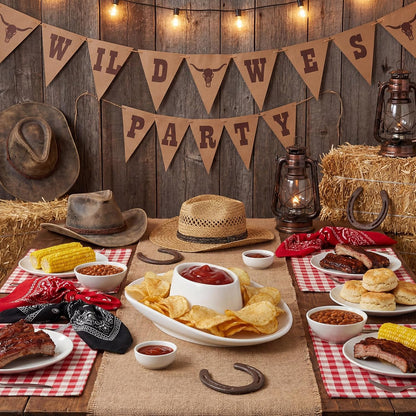 Cowboy Hat Chip and Dip Bowl Small Ceramic Chips and Salsa Serving Dish 2 Ways Serve 9 x 6 x 2.6'' for Salsa Fries Nacho Veggies Fruit Party Minimalist Decoration Modern Hostess Gift