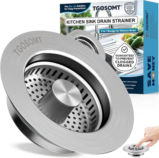 TGOSOMT Kitchen Sink Drain Strainer Stopper
