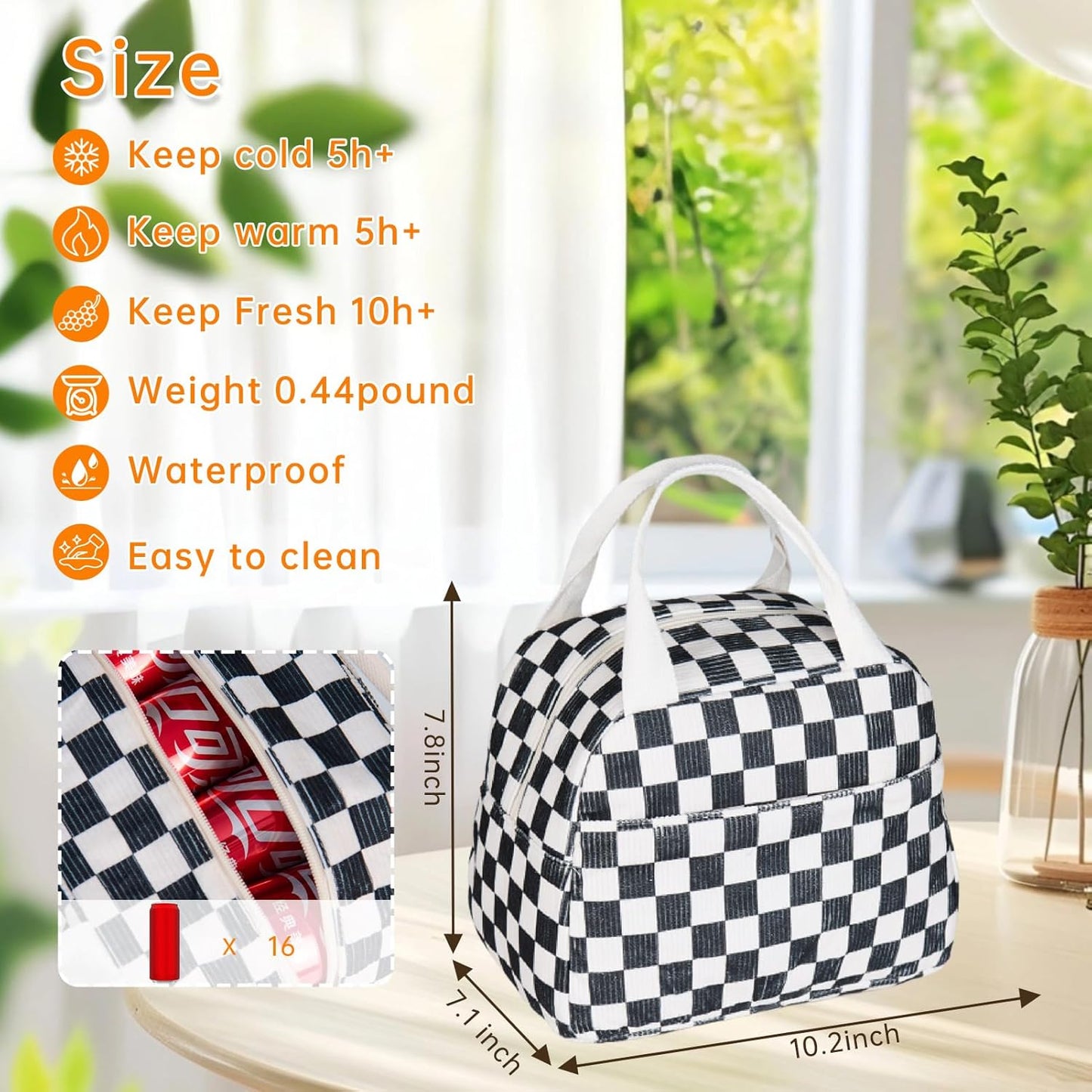 Lunch Bag for Women Men Girl,Large Cute Corduroy Lunch Tote Bags - Reusable Insulated Lunch Box for women with Handle, Leakproof WaterProof Design for Office, School, Work,Picnic.