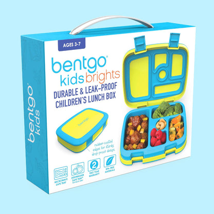 Bentgo Kids Bento-Style 5-Compartment Leak-Proof Lunch Box - Ideal Portion Sizes for Ages 3 to 7 - Durable, Drop-Proof, Dishwasher Safe, PFAS & BPA-Free & Made with Food-Safe Materials (Purple)