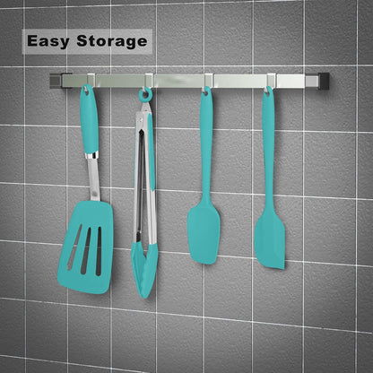 Silicone Spatula 3-piece Set, Ergonomic Handle High Heat-Resistant Spatulas, Non-stick Rubber Spatulas with Stainless Steel Core, Black