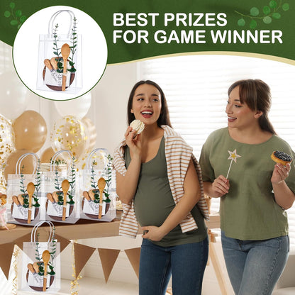 55Pcs Baby Shower Prizes for Game Winners 6 Sets Charcuterie Board with Spoons Butter Spreaders Forks Plaid Towel Thanks Card and Gift Bags for Bridal Shower Favors Party (Heart Shaped)